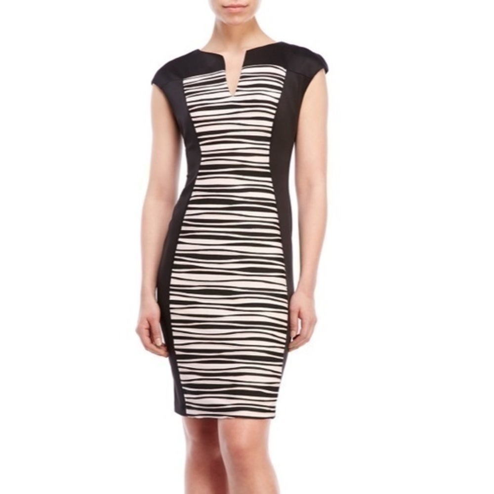 Connected Apparel Women's Rippled Sheath Dress